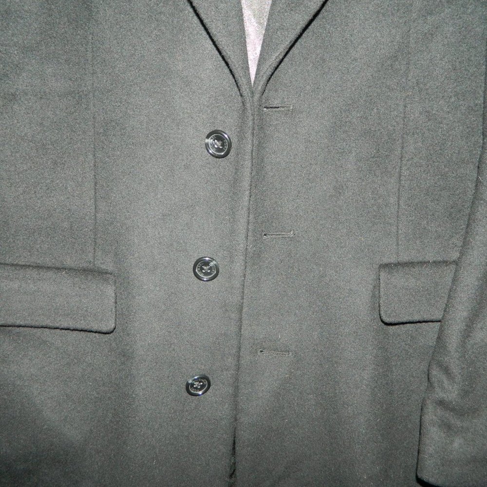 Michael Kors Mens Overcoat 40L Black Wool Cashmere - Picture 2 of 7